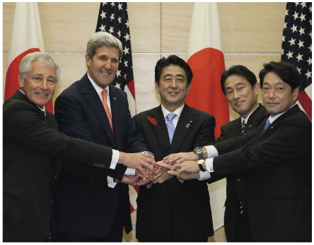 日米の防衛・外務四閣僚の画像