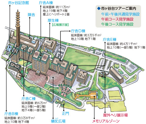 市ヶ谷台のイラスト