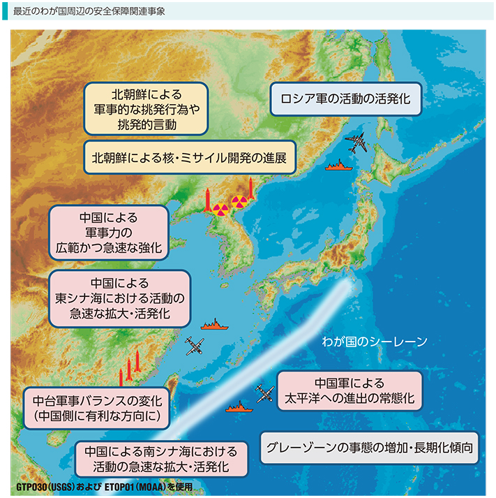 最近のわが国周辺の安全保障関連事象