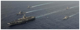 海自、米海軍およびインド海軍の艦艇の画像