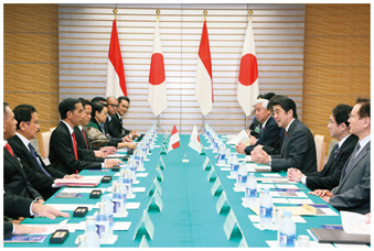 安倍内閣総理大臣とジョコインドネシア大統領の画像