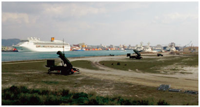 石垣島に展開したPAC-3部隊の画像