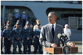 15（平成27）年11月、フィリピンに対する海洋安全保障分野における支援を表明するオバマ大統領【在マニラ米大使館HP】の画像