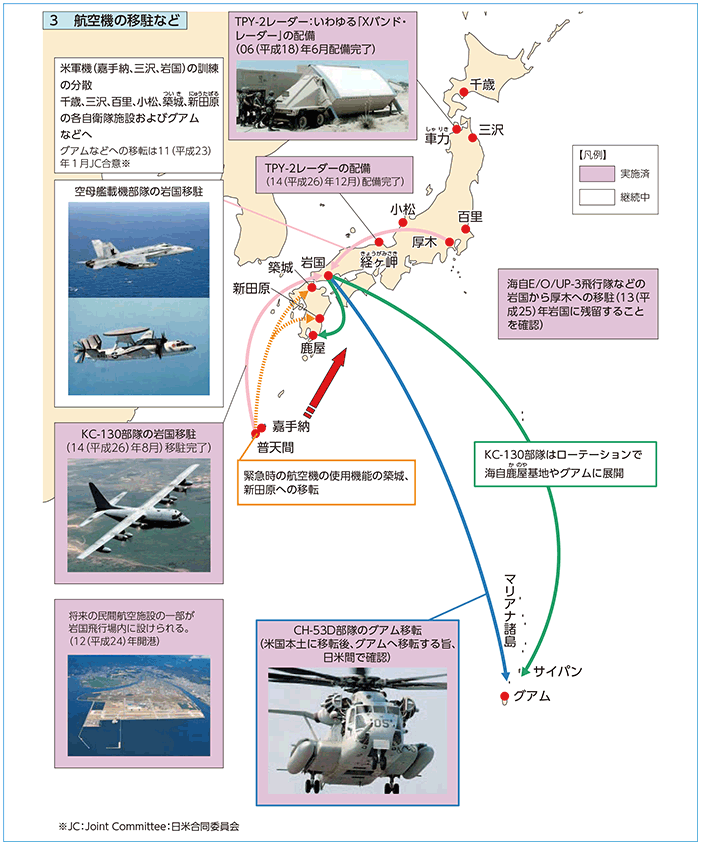 図表II-4-4-3　「再編の実施のための日米ロードマップ」に示された在日米軍などの兵力態勢の再編の進捗状況(2)