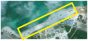 西沙諸島・ウッディー島における展開が再度指摘された地対空ミサイルとみられる装備（17（平成29）年1月28日）【CSIS Asia Maritime Transparency  Initiative/Digital Globe】