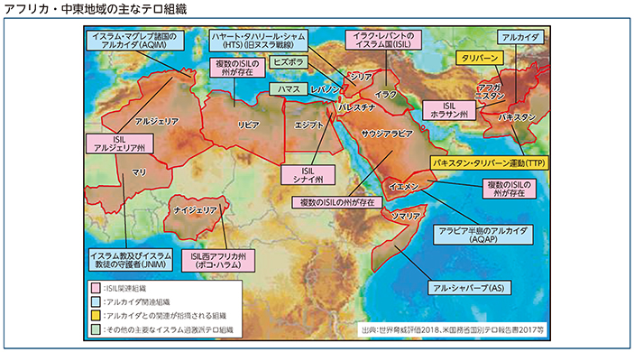 アフリカ・中東地域の主なテロ組織