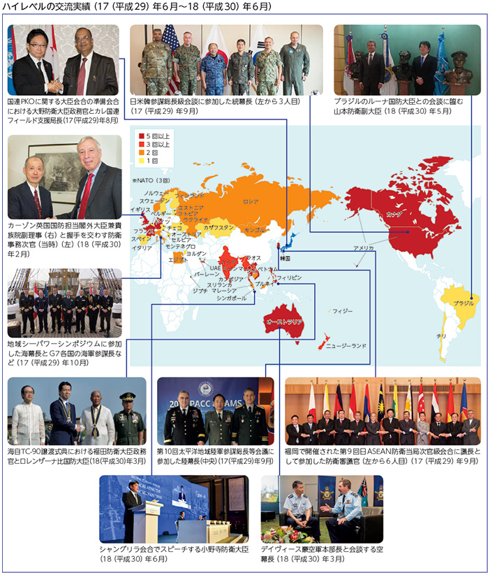 ハイレベルの交流実績（17（平成29）年6月～18（平成30）年6月）