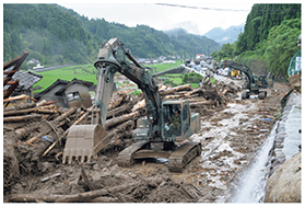 福岡県朝倉郡東峰村における活動状況（17（平成29）年7月）