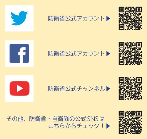 防衛省SNSアカウントQRコードリスト