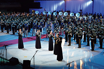 日本武道館において行われた平成30年度自衛隊音楽まつりの様子