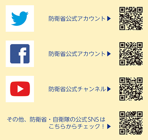 防衛省SNSアカウントQRコードリスト