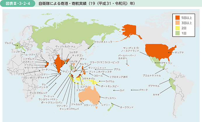 図表III-3-2-4　自衛隊による寄港・寄航実績（19（平成31・令和元）年）