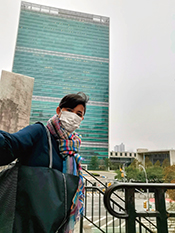 国連本部前にて