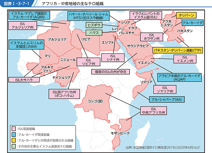 図表I-3-7-1　アフリカ・中東地域の主なテロ組織