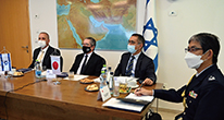 オンラインでの外務・防衛当局間（PM）協議（筆者：右端）【イスラエル国防省】