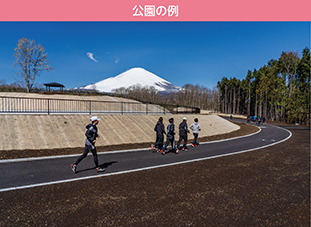 （写真提供：静岡県御殿場市）東富士演習場に隣接する御殿場市では、住民の避難などの円滑化を図るため、市が行う公園の整備に対し、助成を行いました。