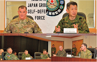 日米豪比4か国懇談を行う森下陸幕長（2023年12月）