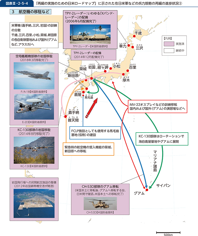 図表III-2-5-4　「再編の実施のための日米ロードマップ」に示された在日米軍などの兵力態勢の再編の進捗状況②